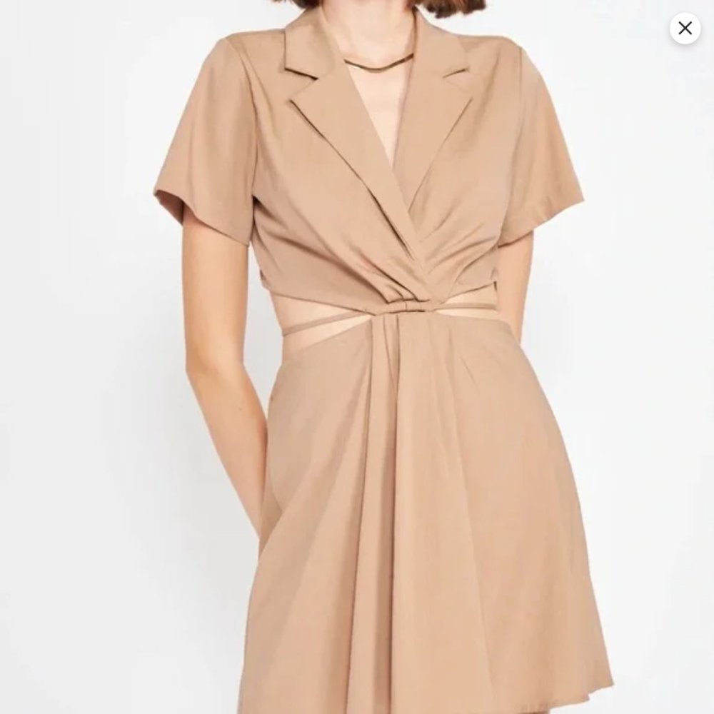 En Saison Beverly Mini Dress | Size S | Color: Tan